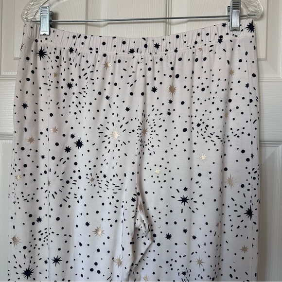 Soma COOL NIGHTS Banded Joggers & Short Sleeve Top Pajama Set Stargazer Grand L - Picture 13 of 14